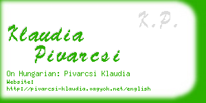 klaudia pivarcsi business card